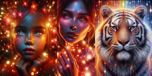 Captivating Beauties In Vibrant Light generated by dalle