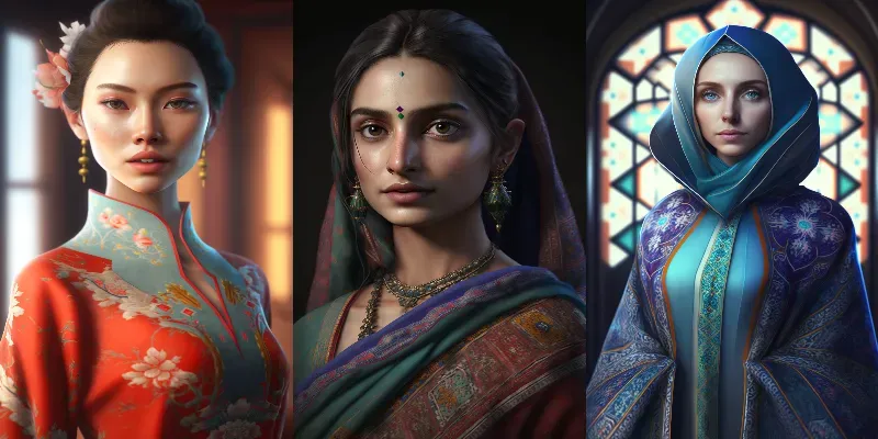 Stunning Women In Traditional Attires generated by undefined