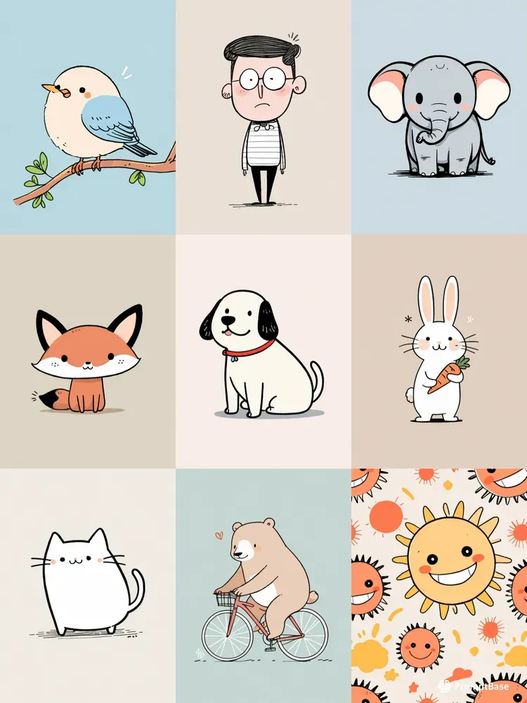 Playful Childlike Cartoon Illustrations