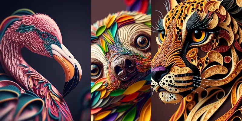 Quilling Art Animals generated by undefined