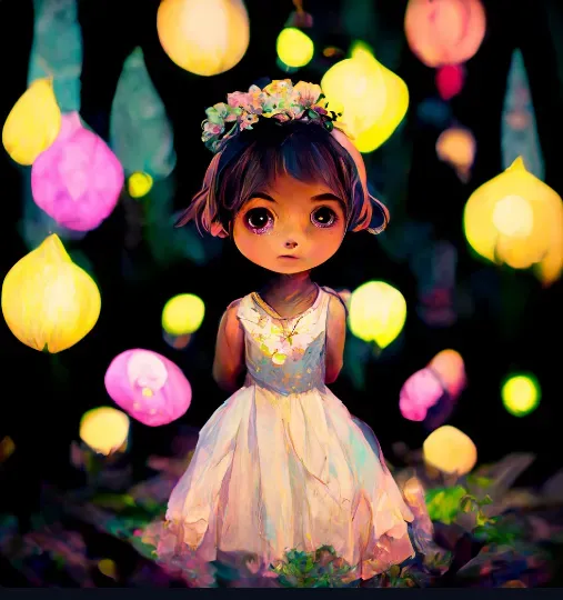 Cute Little Girl Storybook Character