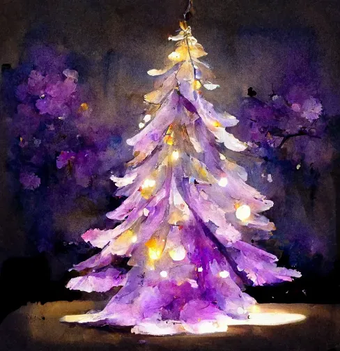 Watercolor Painted Trees
