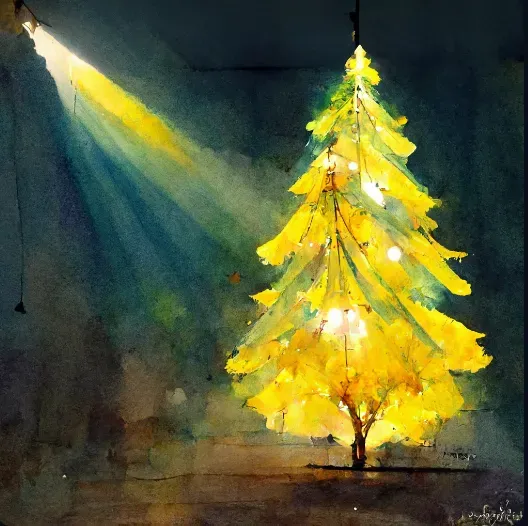 Watercolor Painted Trees