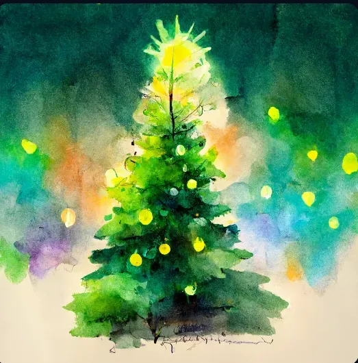 Watercolor Painted Trees