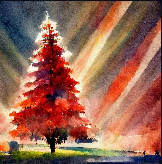 Watercolor Painted Trees
