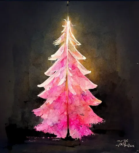 Watercolor Painted Trees