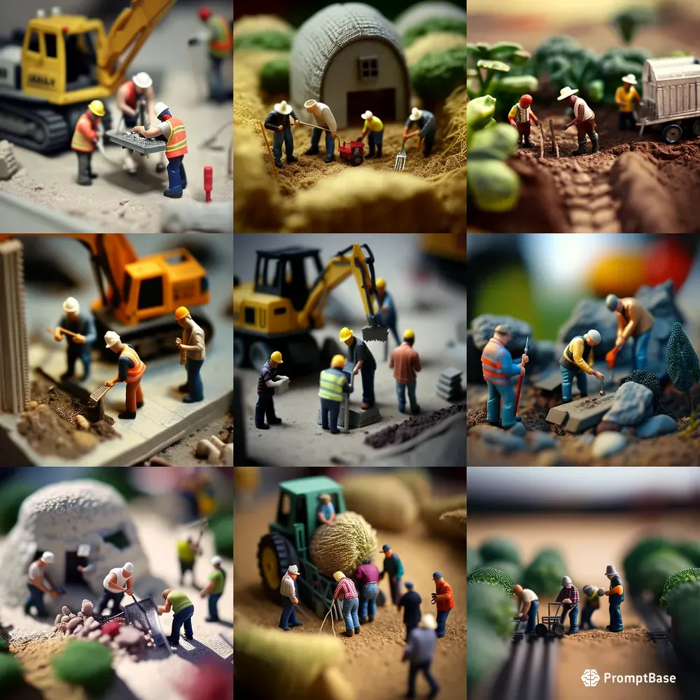 Miniature Toy People In Macro Environments