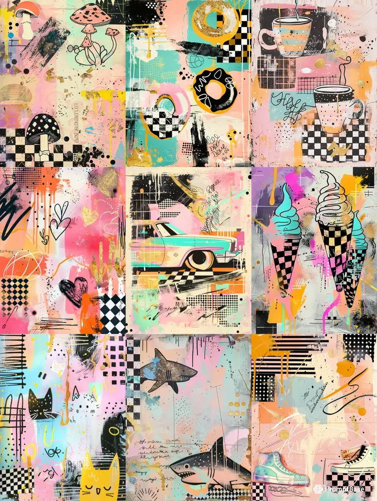 80s Totally Rad Notebook Doodle Art