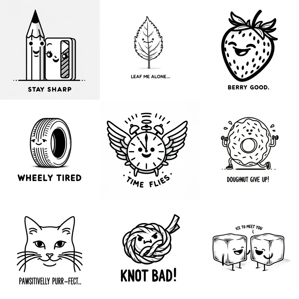 Funny Line Art Illustrations With Jokes