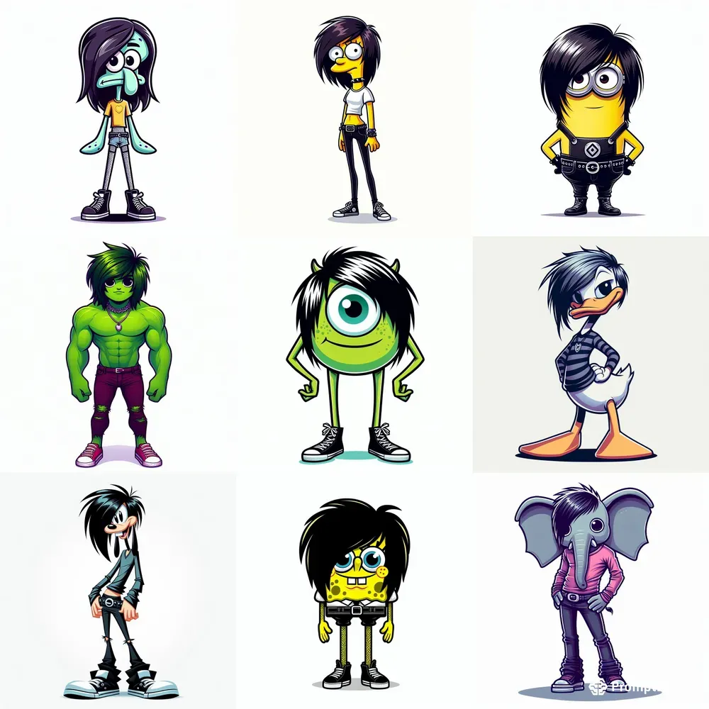 Emo Cartoon Illustrations