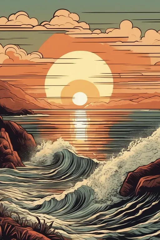 Comic Book Landscape Illustrations