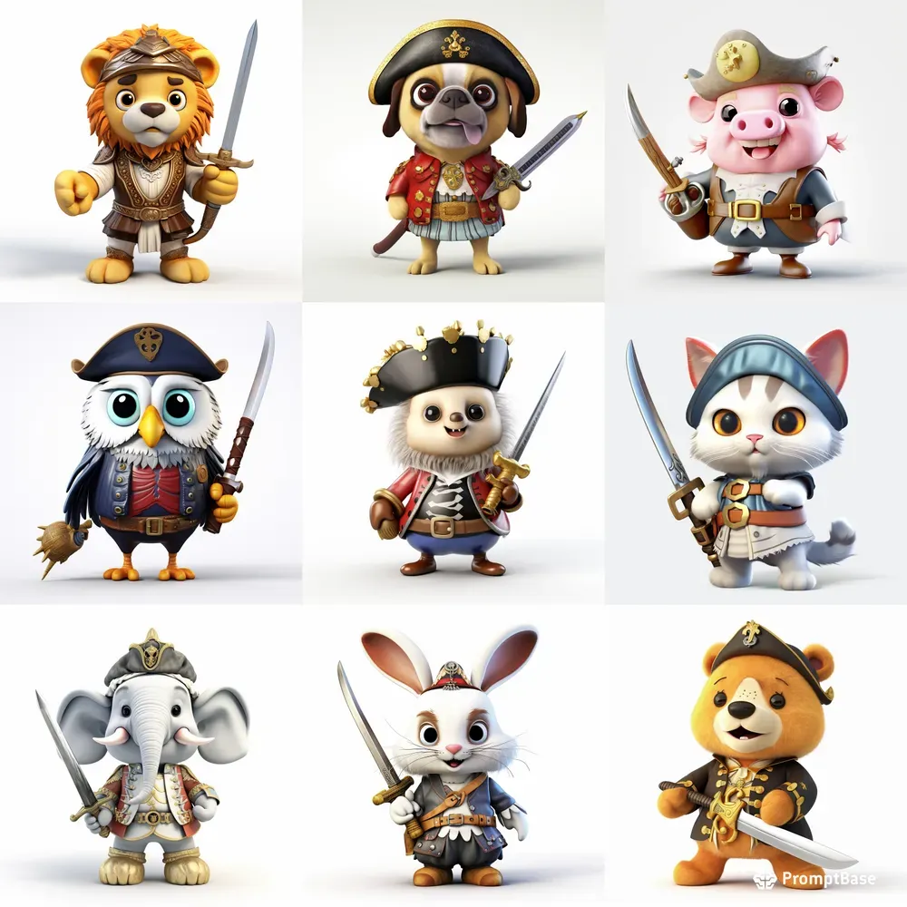 Cute Pirate Animals