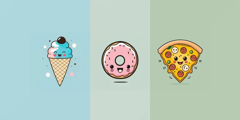Kawaii Food Illustrations generated by undefined