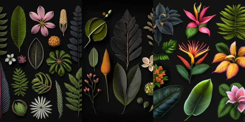 Botanical Samples Top Views generated by undefined