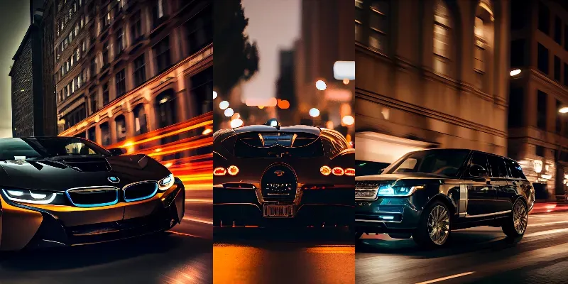 Luxury Cars In Motion Realistic City Environments generated by undefined
