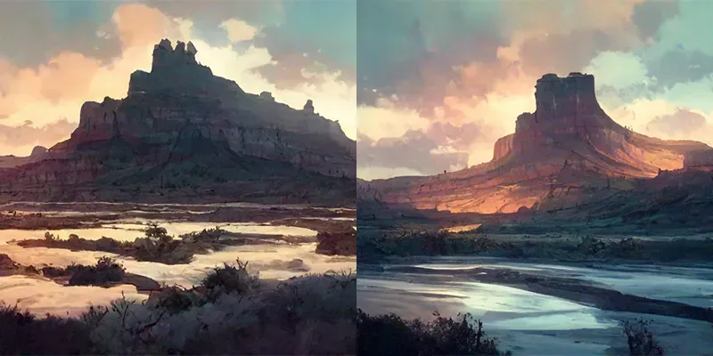 Colored Ink Washes Canyons generated by undefined