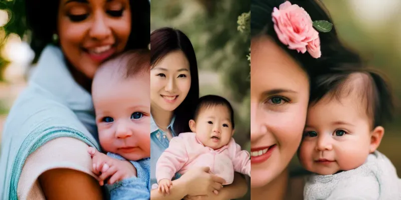 Customer Persona Portrait Of Mother And Baby generated by undefined