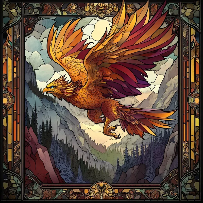Fantasy Stained Glass Illustrations
