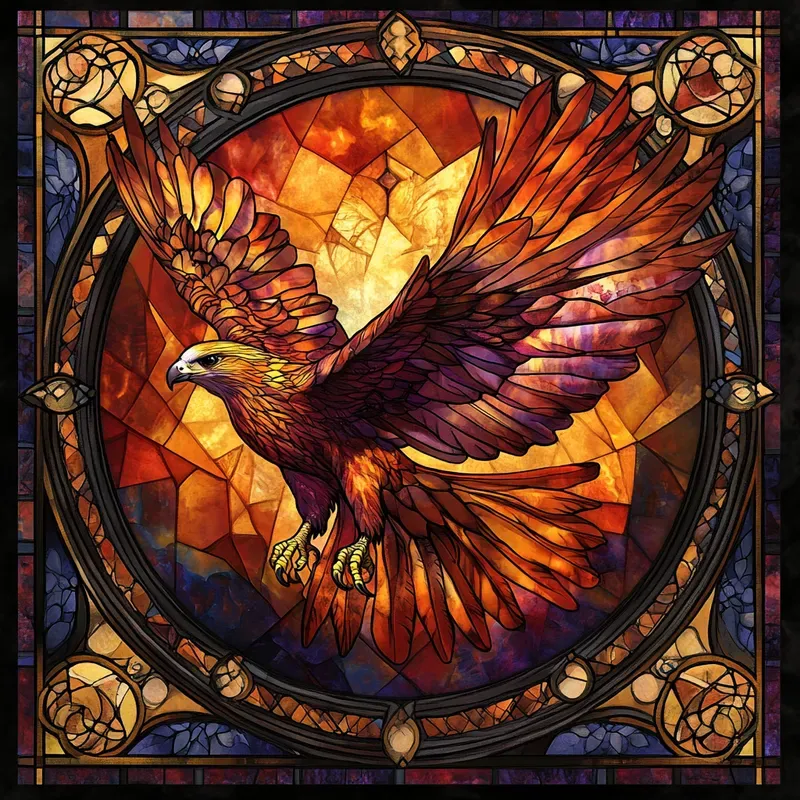 Fantasy Stained Glass Illustrations