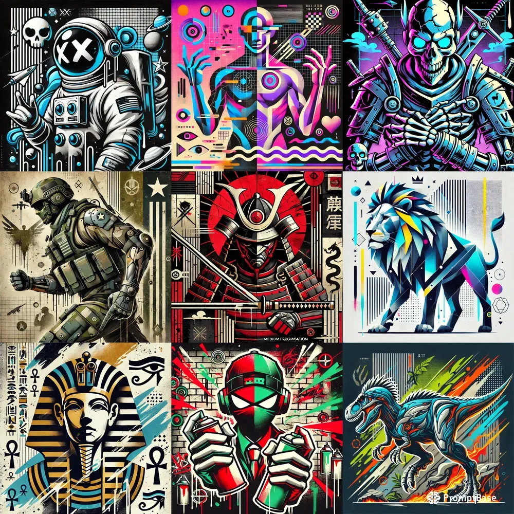 Kaws-style Fragmented Pop Art Generator