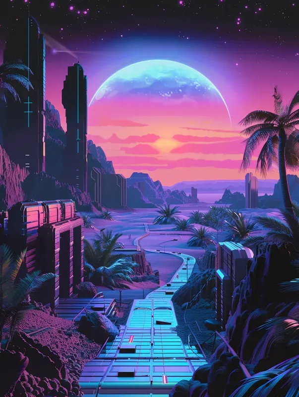 Nostalgic Vaporwave Illustrations