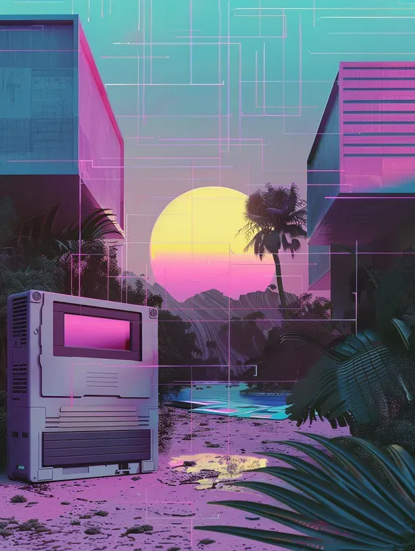Nostalgic Vaporwave Illustrations