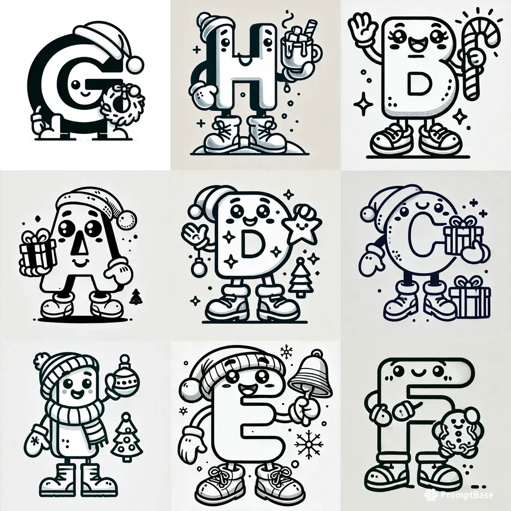 Adorable Christmas Alphabet Coloring Fun