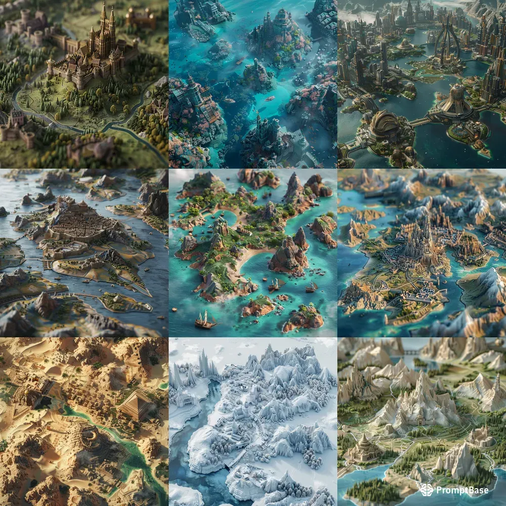 3D Fantasy World Maps