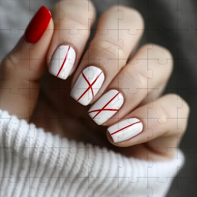 Minimalistic July 4th Nail Art