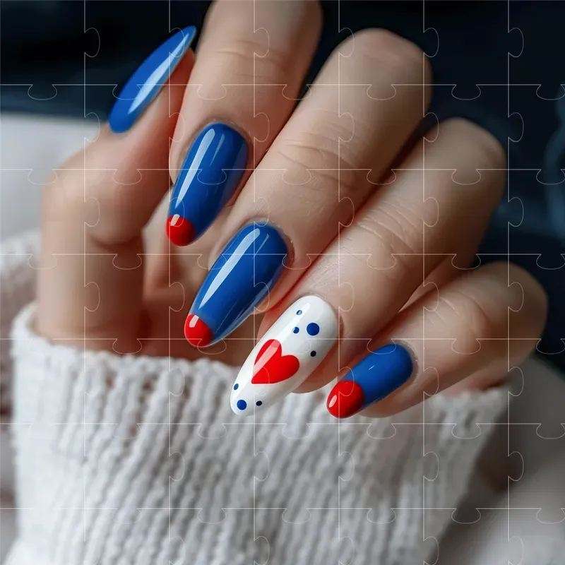Minimalistic July 4th Nail Art