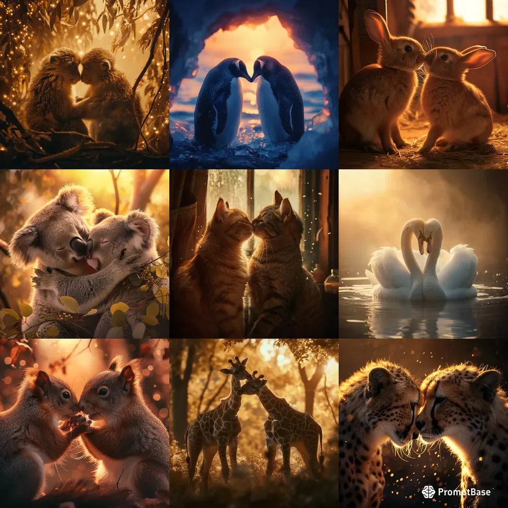 Romantic Cinematic Animal Couples Love