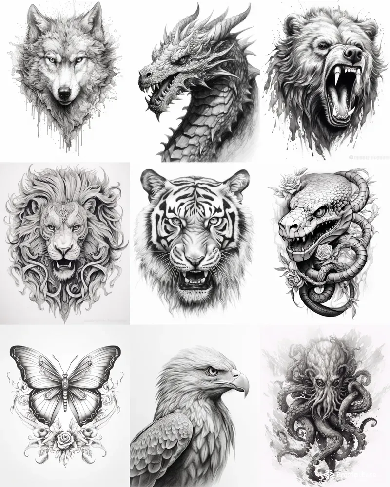 Animal Tattoo Sketches