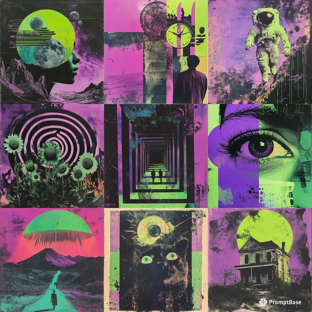 Trippy Neon Collages