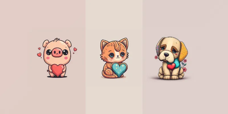 Valentine Animals generated by undefined