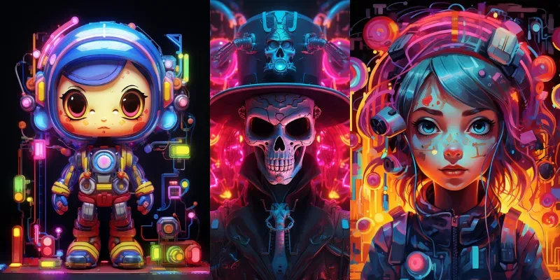 Neon Fantasy Characters generated by undefined