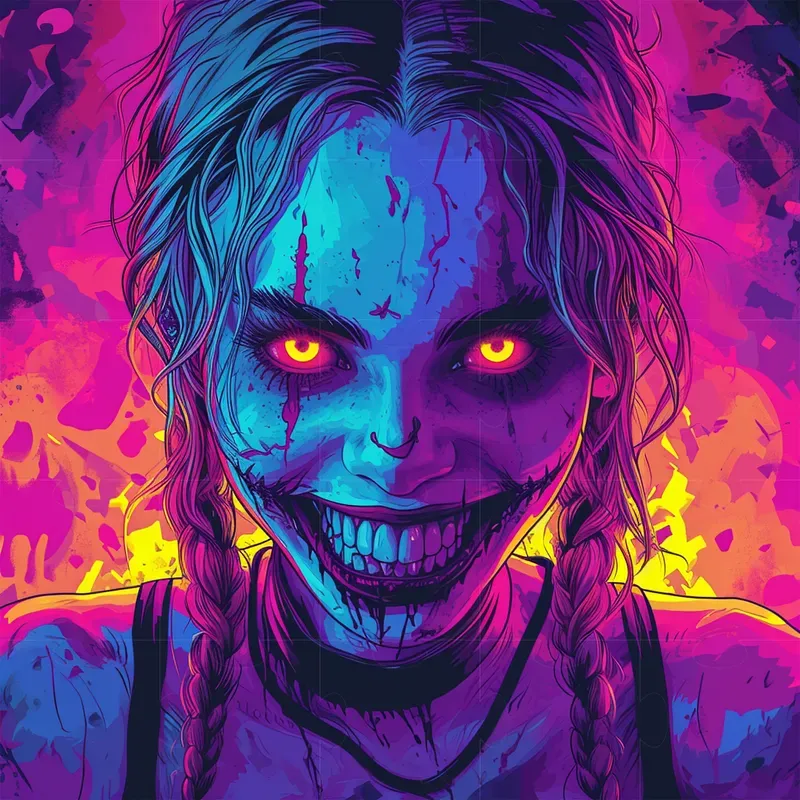 Neon Horror Characters