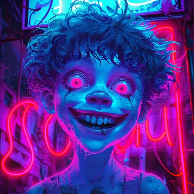 Neon Horror Characters