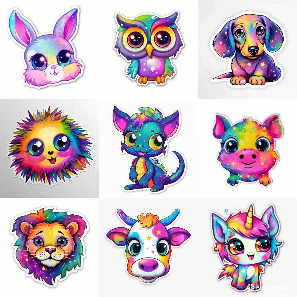 Lisa Frank Galaxy Styled Stickers