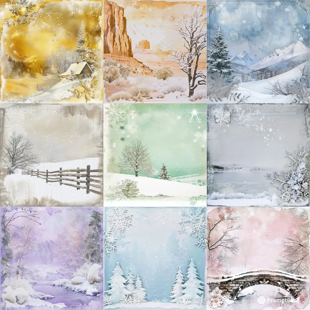 Winter Charm Scrapbook Pages Midjourney Prompt PromptBase