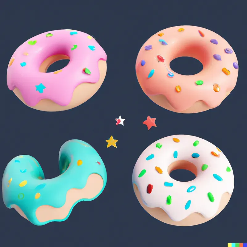 Cute 3D Donuts