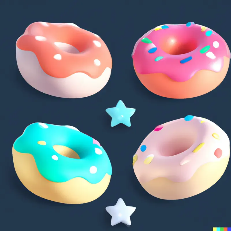 Cute 3D Donuts