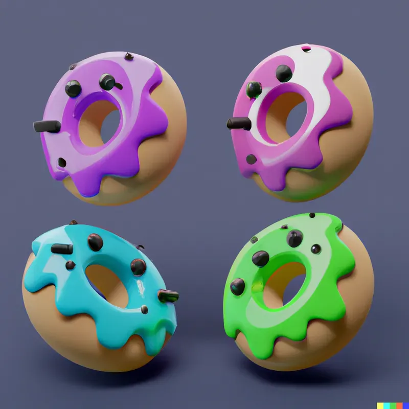 Cute 3D Donuts