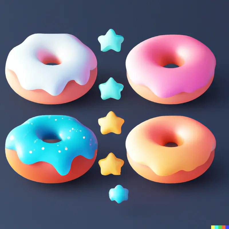 Cute 3D Donuts