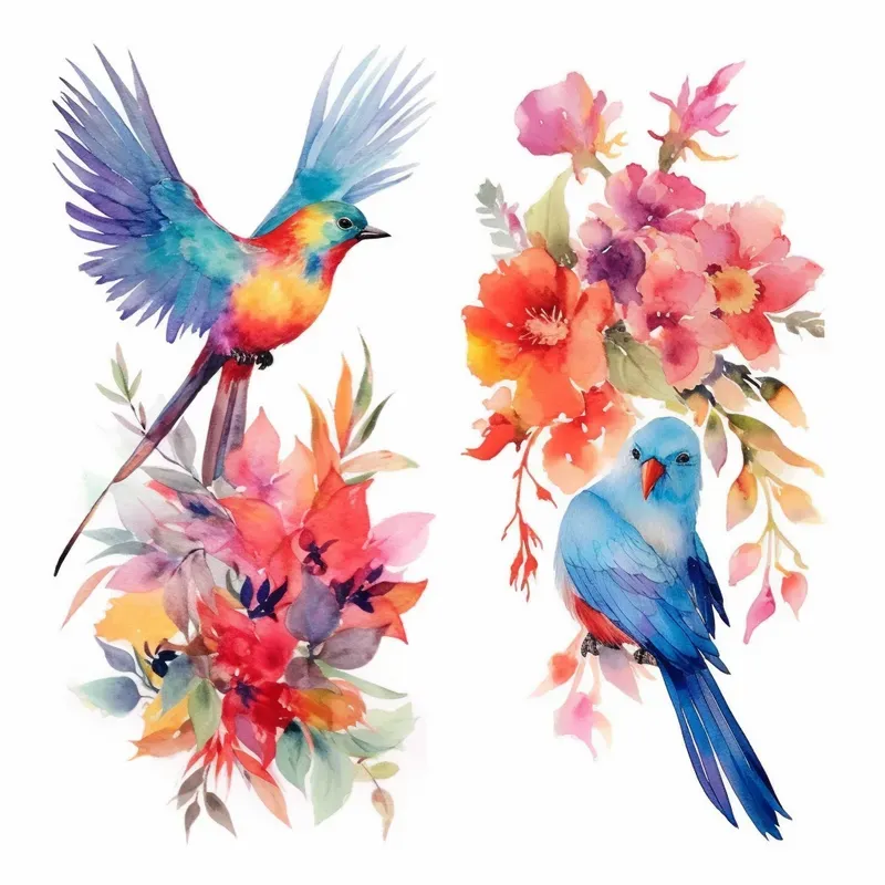 Vibrant Florals Blooming In Watercolor Bs