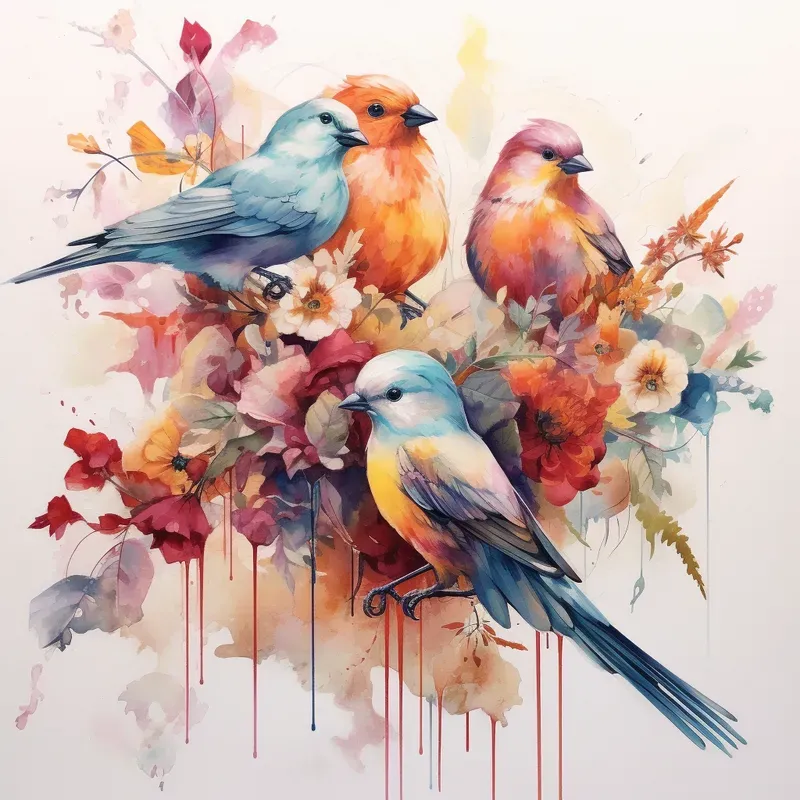Vibrant Florals Blooming In Watercolor Bs