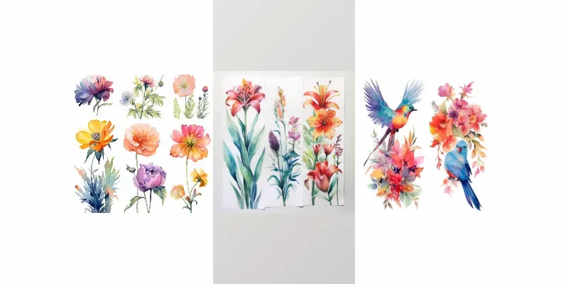Vibrant Florals Blooming In Watercolor Bs generated by undefined