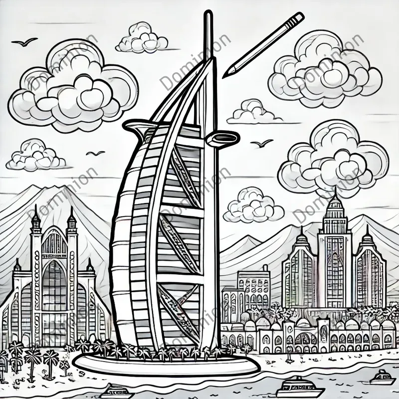 Coloring Book Famous Buildings