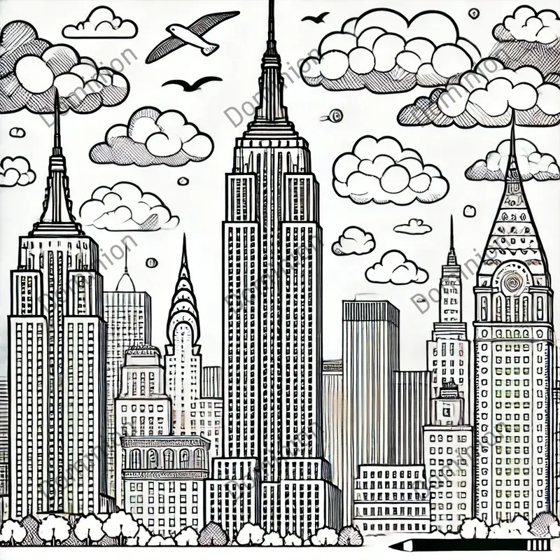 Coloring Book Famous Buildings