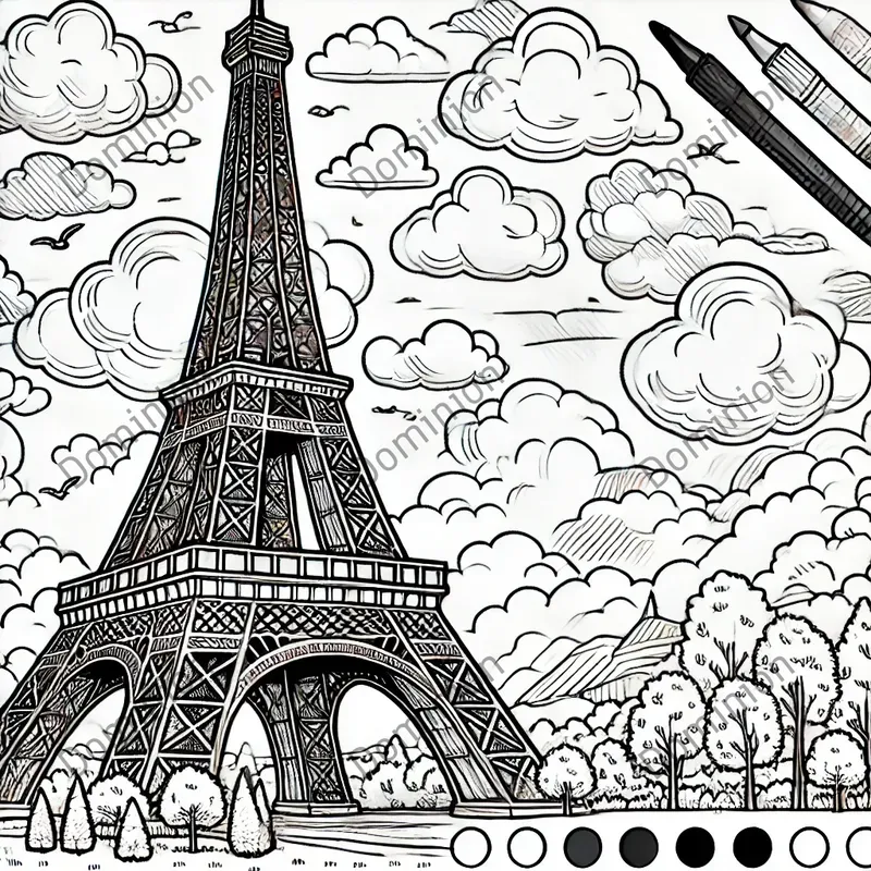 Coloring Book Famous Buildings