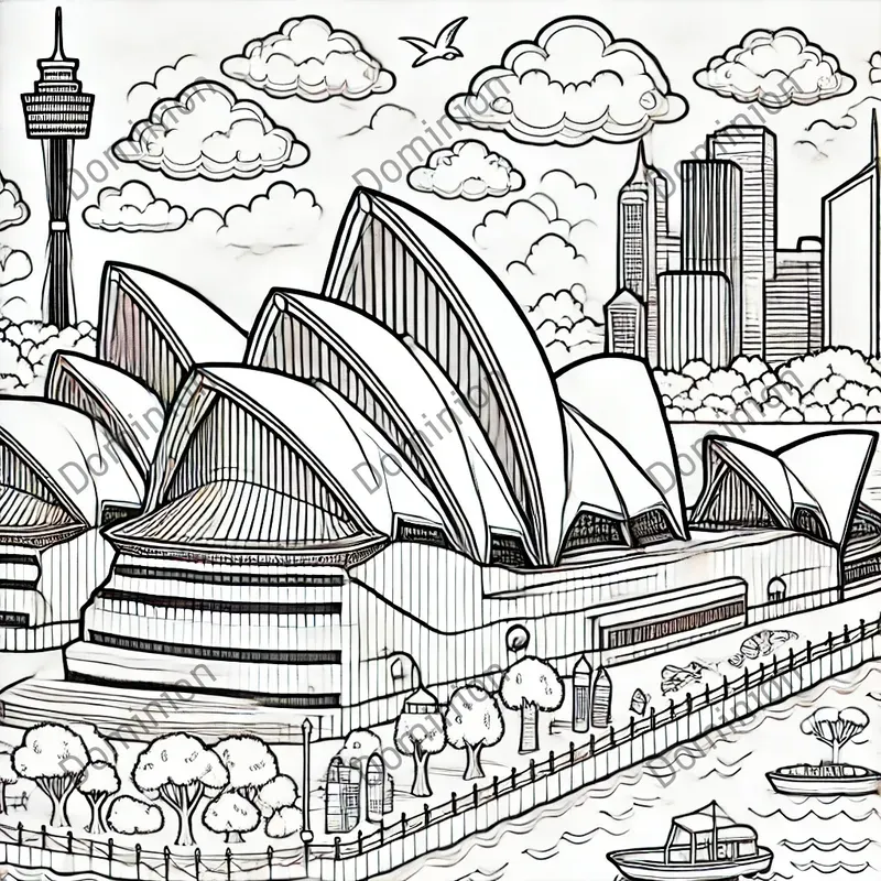 Coloring Book Famous Buildings